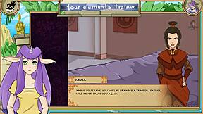 Avatar The Last Airbender Game Leads To Sexy Hentai Scene With Brunette Licking Azula's Pussy