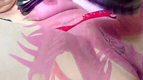 Perverse mature milf masturbates with brush cleaner glove and pump plugers stretching pussy