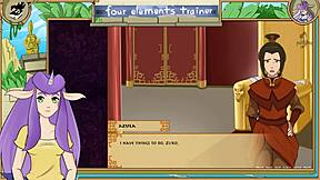 Avatar The Last Airbender Game Leads To Sexy Hentai Scene With Brunette Licking Azula's Pussy