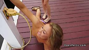 Group of hot amateur college babes unleash wild desires in a hardcore party orgy fuck