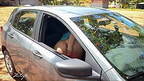 Watch Me Get Caught Masturbating and Cumming Hard in the Car at Beach Parking!