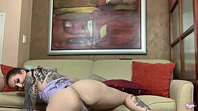 feet in the air while rimming her wet pussy and choking during interracial blowjob