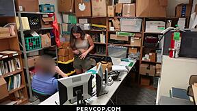 uhh shane blai got caught stealin again in the garage... pervcop bends her over for rough doggystyle punishment as burglar