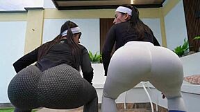 Argentinian trainer fucks my ass while friend stays distracted outdoors