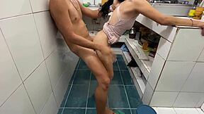 Petite 18-Year-Old Stepdaughter Gets Intense Pussy Pounding From Caretaker Until Covered In Cum