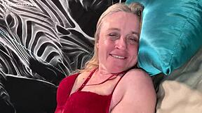 POV close-up of fingering my prolapsed pussy in sexy new lingerie