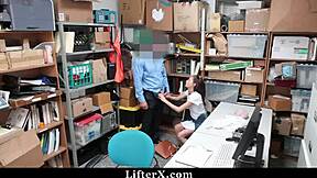 Oh man, she got caught shoplifting so the cop made her spread pussy in the garage for free stuff