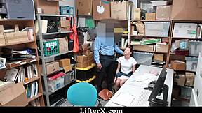Oh man, she got caught shoplifting so the cop made her spread pussy in the garage for free stuff