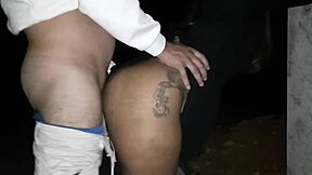 Who Knew This Ebony Slut Could Take Monster Cock Deep in Her Ass for Creampie