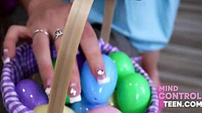 Family uses free Easter time for taboo teen sex and cum together in mind control scenario.