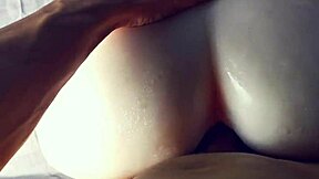 i pounded that tight oiled ass in doggy style creampie on the bed