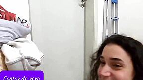 Novinha casada boldly sucks and swallows huge loads of cum in her mouth