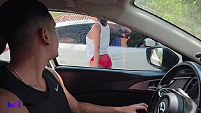What happens when Max Betancur and Athenea Rosse get wild with deepthroat and cowgirl riding in a public car wash?