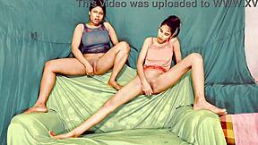 Two college students dive into this interracial FFM threesome with deepthroat blowjobs and doggystyle fucking!