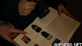 nerdy girl gets fucked rough with strapon in pov action