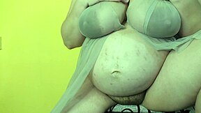 Pregnant milf wife gets horny masturbating hairy pussy and craving raw creampie fantasies