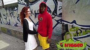 Ariel Ortiz explores her tight ass in intense interracial anal session with monster cock pounding her hard.
